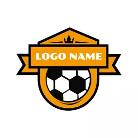 Black Logo Brown Badge and White Football logo design