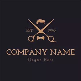 Logótipo Barbearia Brown Big Scissor logo design