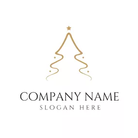 慶祝 Logo Brown Christmas Tree logo design