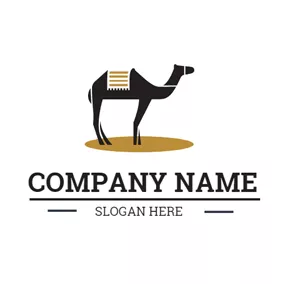 Corporate Logo Brown Circle and Black Camel logo design