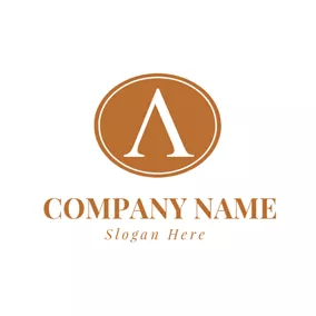 Letter A Logo Brown Circle and Letter A logo design