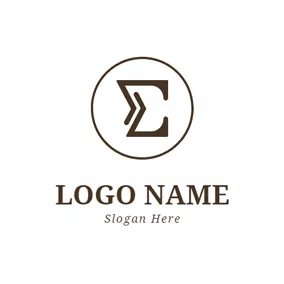 Element Logo Brown Circle and Sigma logo design