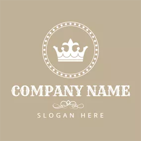 Expensive Logo Brown Circle and White Crown logo design