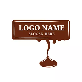 デザート　ロゴ Brown Cream and Chocolate Bar logo design
