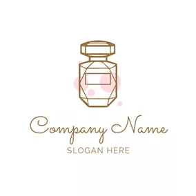 Logotipo De Collage Brown Geometry Perfume Button logo design