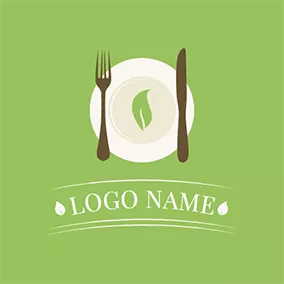 Küche Logo Brown Knife and Fork Icon logo design