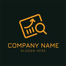 图表 Logo Brown Magnifier and Paper logo design