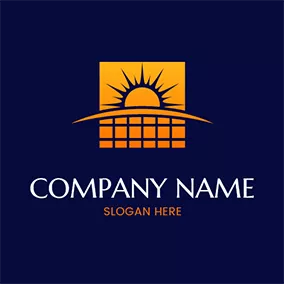 Logotipo Solar Brown Square Sun Solar Panel logo design