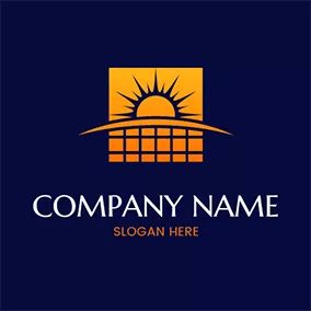 Logótipo Solar Brown Square Sun Solar Panel logo design