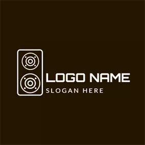 Logótipo Circular Brown Stereo Equipment logo design
