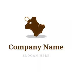 Leather Logo Brown String Tied Leather logo design