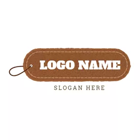 Leather Logo Brown String Tied Tag logo design