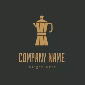 カジュアルロゴ Brown Tea Pot logo design