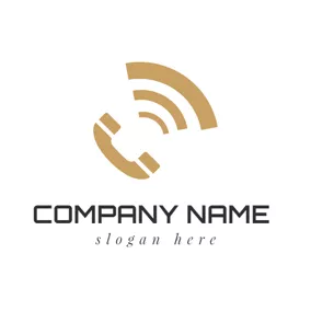 Logotipo De Contacto Brown Telephone and Signal logo design