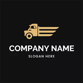 キャリアのロゴ Brown Truck and Speed logo design