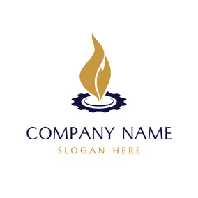 Casual Logo Brown Vigorous Flames logo design