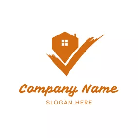 Complete Logo Brush and House Icon logo design