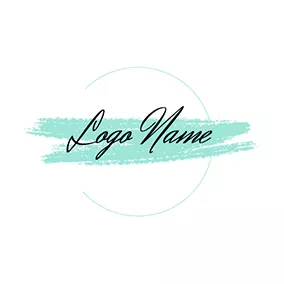Design Logo Brushing Pigment Text Signature logo design