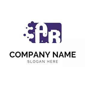 Rのロゴ Bubble Puzzle Letter A R logo design