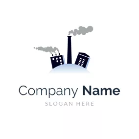 Cylindrical Logo Building and Industrial Chimney logo design