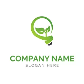 Green Logo Bulb Shape Biodegradable Logo logo design