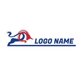 Blue Logo Bull Abstract Forex logo design