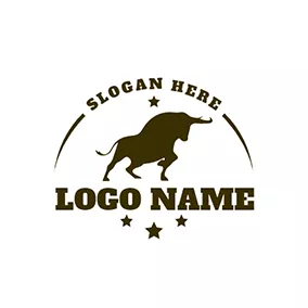 Fight Logo Bull Bullfight Simple Rodeo logo design