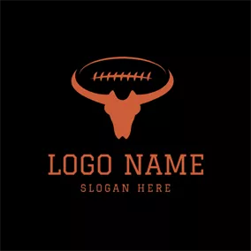 Exercise Logo Bull Head and Football logo design