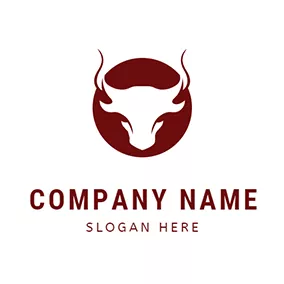 公牛 Logo Bull Head Outline Rodeo logo design