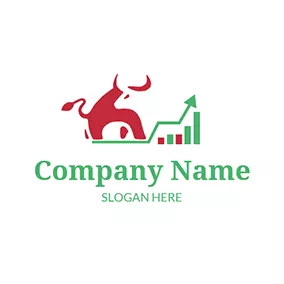 Ox Logo Bull Histogram Rise Forex logo design