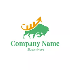 Design Logo Bull Stock Trend Line Forex logo design