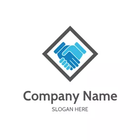 握手　ロゴ Business Cooperation and Work logo design