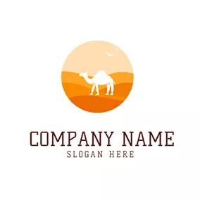 Logotipo De Duna Camel Bird and Desert logo design