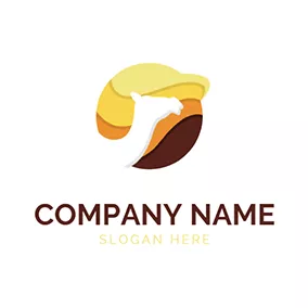 Logotipo De Duna Camel Stripe Circle Desert logo design