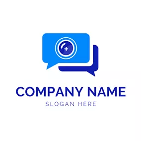 Communicate Logo Camera Dialog Box Zoom logo design