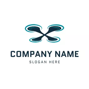 Drohnen Logo Camera Lens and Green Drone logo design