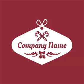 Festival Logo Candy Cane and Christmas Gift logo design