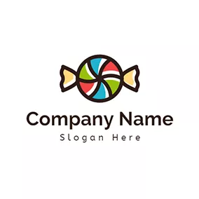 Logo De La Nourriture Et Des Boissons Candy Paper and Colorful Candy logo design