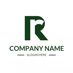 Green Logo Capital Overlay Letter R R logo design