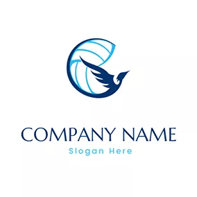 Creative Logo Cartoon Bird Shape Netball logo design