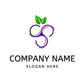Farming Logo Cartoon Blueberry Icon logo design