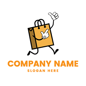 Logotipo De Compras Cartoon Cute Bag Online Shopping logo design