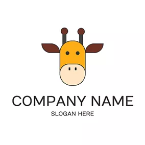 Design Logo Cartoon Cute Giraffe Head logo design