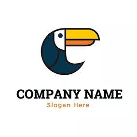 巨嘴鸟logo Cartoon Emblem Toucan Design logo design