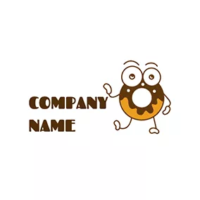 Design Logo Cartoon Eye Cute Doughnut logo design