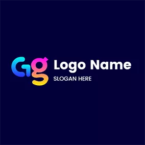 Green Logo Cartoon Gradient Letter G G logo design