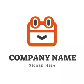 Frame Logo Cartoon Orange Calendar logo design