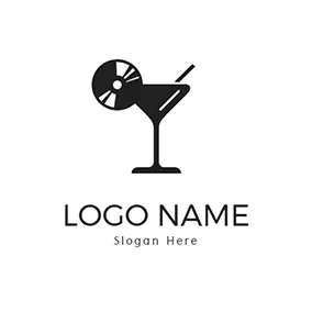 エンターテインメントロゴ CD and Drink logo design