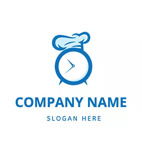 时间 Logo Chef Cap Alarm Clock Time logo design