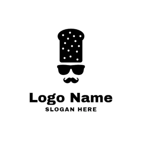 シェフのロゴ Chef Cap and Mustache logo design